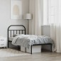 vidaXL Estructura de cama con cabecero metal negro 90x200 cm