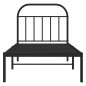 vidaXL Estructura de cama con cabecero metal negro 90x200 cm