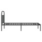 vidaXL Estructura de cama con cabecero metal negro 90x200 cm