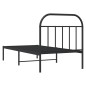 vidaXL Estructura de cama con cabecero metal negro 90x200 cm