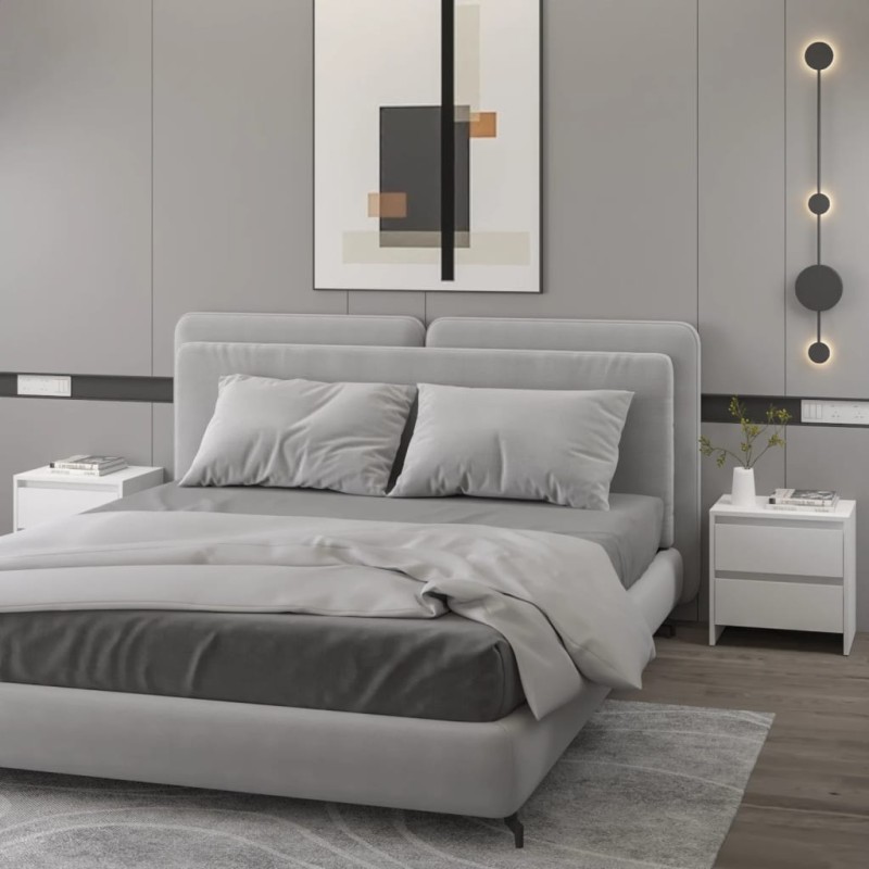 vidaXL Mesitas de noche 2 uds madera contrachapada 45x34,5x44,5 cm vidaXL Mesitas de noche 2 uds madera contrachapada 45x34,5x44,5 cm