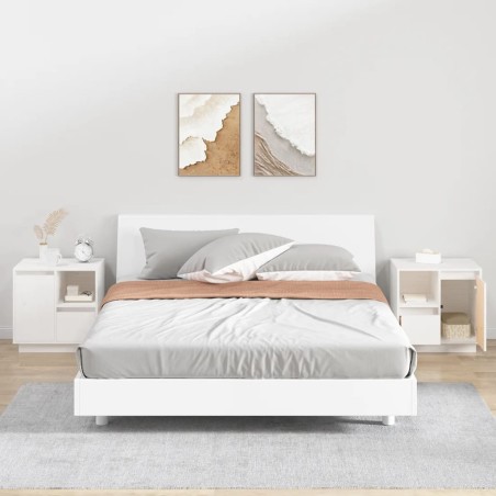 vidaXL Mesitas de noche 2 uds madera maciza pino blanco 50x34x50 cm