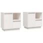 vidaXL Mesitas de noche 2 uds madera maciza pino blanco 50x34x50 cm vidaXL Mesitas de noche 2 uds madera maciza pino blanco 50x34x50 cm