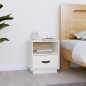 vidaXL Mesita de noche madera maciza de pino blanca 40x34x45 cm