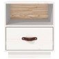 vidaXL Mesita de noche madera maciza de pino blanca 40x34x45 cm