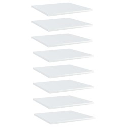 vidaXL Estante estantería 8uds contrachapada blanco brillo 40x40x1,5cm