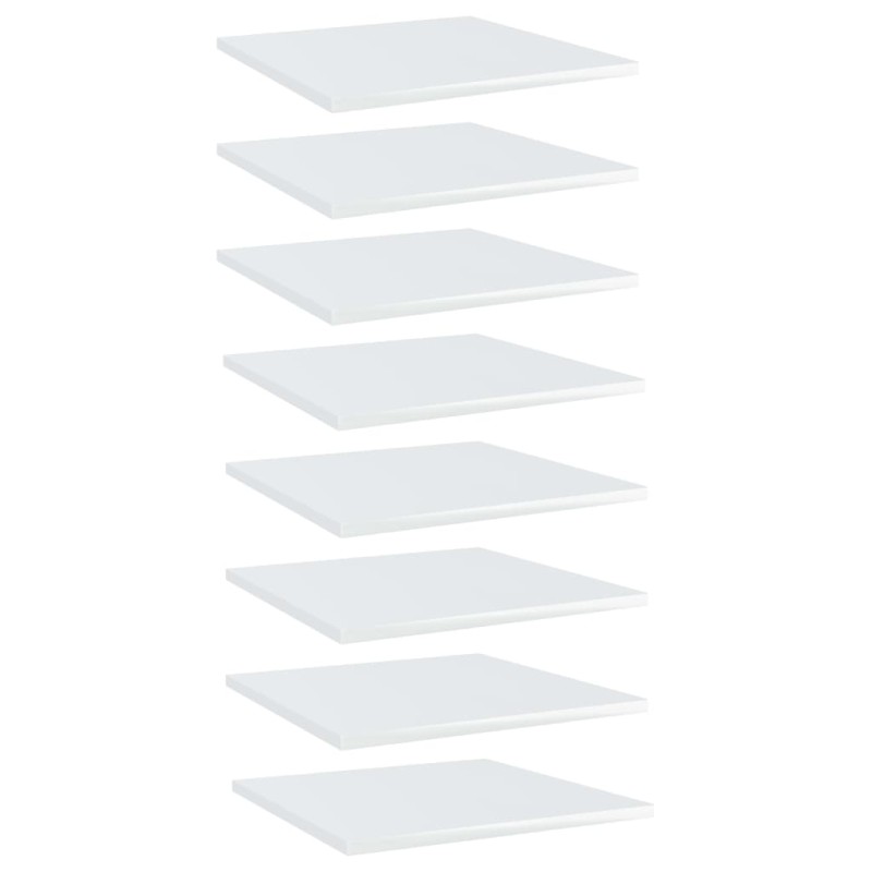 vidaXL Estante estantería 8uds contrachapada blanco brillo 40x40x1,5cm vidaXL Estante estantería 8uds contrachapada blanco brillo 40x40x1,5cm