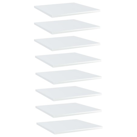 vidaXL Estante estantería 8uds contrachapada blanco brillo 40x40x1,5cm