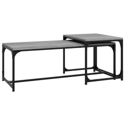 vidaXL Mesas de centro 2 uds madera contrachapada gris Sonoma