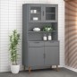 vidaXL Aparador superior MOLDE madera maciza pino gris 90x35x100 cm