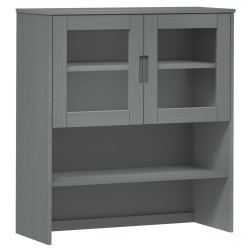 vidaXL Aparador superior MOLDE madera maciza pino gris 90x35x100 cm