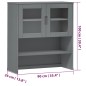 vidaXL Aparador superior MOLDE madera maciza pino gris 90x35x100 cm