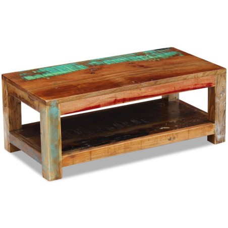 vidaXL Mesa de centro de madera maciza reciclada 90x45x35 cm