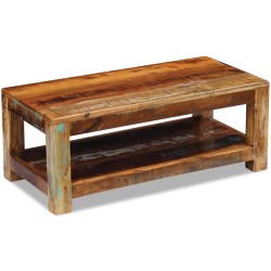 vidaXL Mesa de centro de madera maciza reciclada 90x45x35 cm