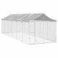 vidaXL Perrera de exterior con techo acero galvanizado plata 3x9x2,5 m