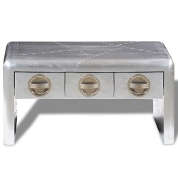vidaXL Mesa de centro de estilo aviador con 3 cajones estilo vintage 