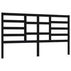 vidaXL Cabecero de cama madera maciza de pino negro 206x4x104 cm