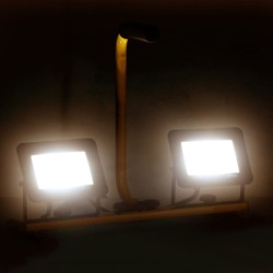 vidaXL Foco LED con asa 2x30 W blanco cálido