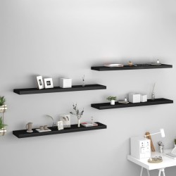 vidaXL Estantes flotantes de pared 4 uds MDF negro 120x23,5x3,8cm