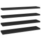 vidaXL Estantes flotantes de pared 4 uds MDF negro 120x23,5x3,8cm vidaXL Estantes flotantes de pared 4 uds MDF negro 120x23,5x3,8cm
