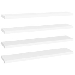 vidaXL Estante flotante de pared 4 uds MDF blanco 120x23,5x3,8 cm