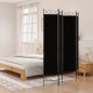 vidaXL Biombo divisor de 4 paneles de tela negro 160x200 cm