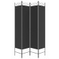vidaXL Biombo divisor de 4 paneles de tela negro 160x200 cm