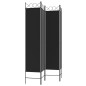 vidaXL Biombo divisor de 4 paneles de tela negro 160x200 cm