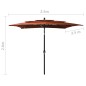 vidaXL Sombrilla de 3 niveles con poste de aluminio terracota 2,5x2,5m vidaXL Sombrilla de 3 niveles con poste de aluminio terracota 2,5x2,5m