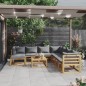vidaXL Muebles de jardín 9 pzas cojines crema madera maciza de acacia vidaXL Muebles de jardín 9 pzas cojines crema madera maciza de acacia