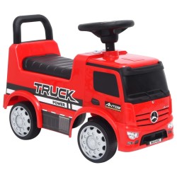 vidaXL Coche correpasillo Mercedes-Benz camión rojo