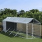 vidaXL Perrera de exterior con toldo acero galvanizado plata 2x10x2,5m vidaXL Perrera de exterior con toldo acero galvanizado plata 2x10x2,5m