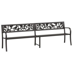 vidaXL Banco de jardín doble 246 cm acero negro
