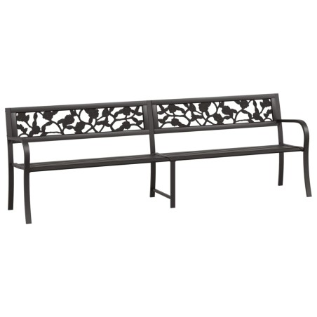 vidaXL Banco de jardín doble 246 cm acero negro