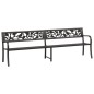 vidaXL Banco de jardín doble 246 cm acero negro vidaXL Banco de jardín doble 246 cm acero negro