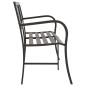 vidaXL Banco de jardín doble 246 cm acero negro vidaXL Banco de jardín doble 246 cm acero negro