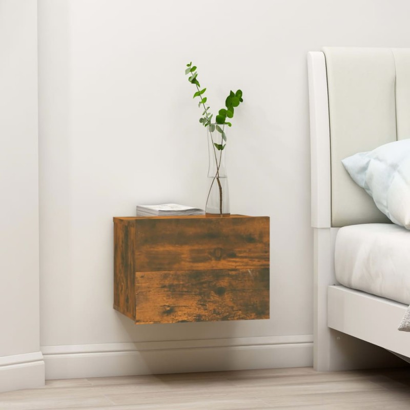 vidaXL Mesita de noche madera contrachapada roble ahumado 40x30x30 cm vidaXL Mesita de noche madera contrachapada roble ahumado 40x30x30 cm
