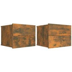 vidaXL Mesita de noche madera contrachapada roble ahumado 40x30x30 cm
