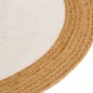 vidaXL Alfombra trenzada yute y algodón redonda blanca y natural 150cm vidaXL Alfombra trenzada yute y algodón redonda blanca y natural 150cm