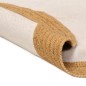 vidaXL Alfombra trenzada yute y algodón redonda blanca y natural 150cm vidaXL Alfombra trenzada yute y algodón redonda blanca y natural 150cm