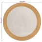 vidaXL Alfombra trenzada yute y algodón redonda blanca y natural 150cm vidaXL Alfombra trenzada yute y algodón redonda blanca y natural 150cm