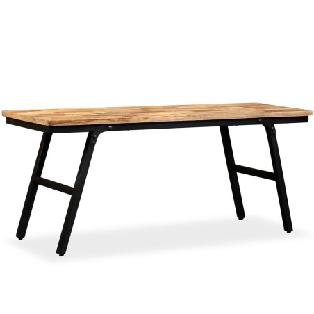 vidaXL Banco de madera de teca reciclada y acero 110x35x45 cm