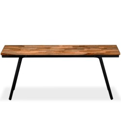 vidaXL Banco de madera de teca reciclada y acero 110x35x45 cm