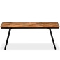 vidaXL Banco de madera de teca reciclada y acero 110x35x45 cm