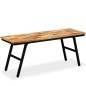 vidaXL Banco de madera de teca reciclada y acero 110x35x45 cm