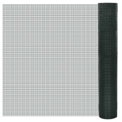vidaXL Alambrada galvanizada con revestimiento de PVC verde 25x1 m