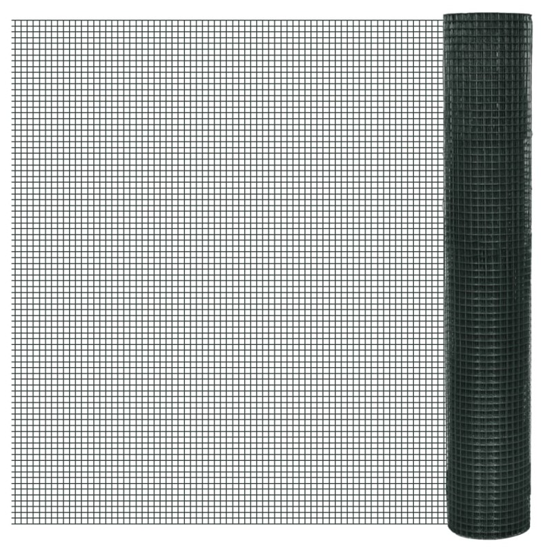 vidaXL Alambrada galvanizada con revestimiento de PVC verde 25x1 m vidaXL Alambrada galvanizada con revestimiento de PVC verde 25x1 m