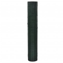 vidaXL Alambrada galvanizada con revestimiento de PVC verde 25x1 m