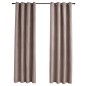 vidaXL Cortinas opacas con anillas de metal 2 piezas gris topo 140x225 cm