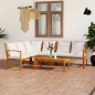 vidaXL Muebles de jardín 5 pzas cojines crema madera maciza de acacia vidaXL Muebles de jardín 5 pzas cojines crema madera maciza de acacia